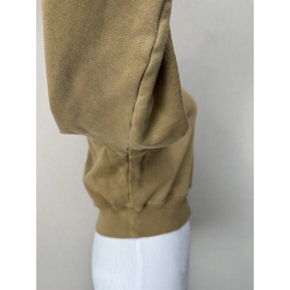 Victoria's Secret PINK Sz S Logo Relaxed Cropped Pullover Sweatshirt Tan Beige - Picture 5 of 13